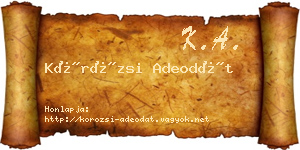Körözsi Adeodát névjegykártya